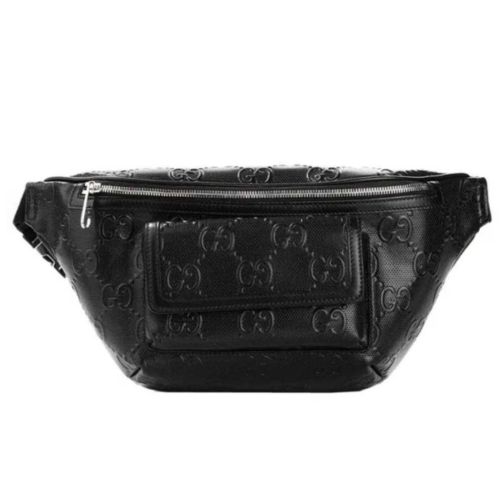 Gucci Embossed Black Belt Bag - Picture 1 of 14